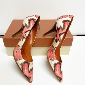Missoni orange white brown pattern heels 37.5